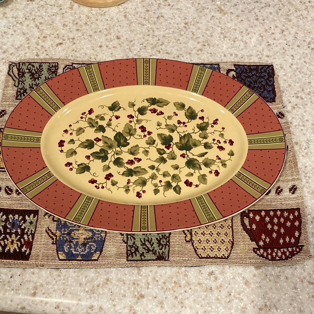 Waverly Garden Room Oval Serving Platter Made in Poland